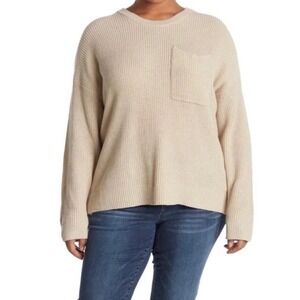 Madewell Thompson Pocket Pullover Knit Sweater Heather Fawn Womens XL